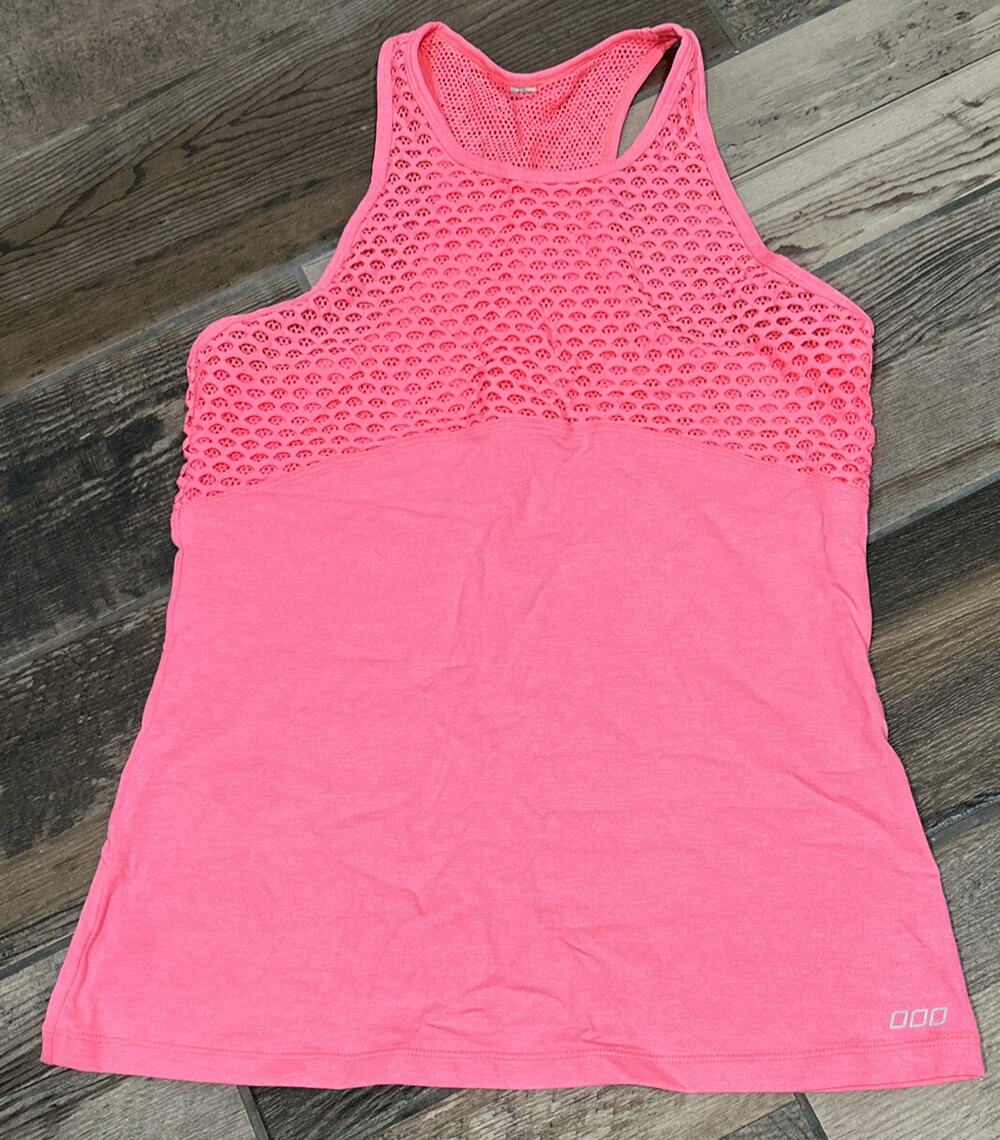 Lorna Jane Activewear Womens Size M Pink Sleeveless Net Mesh Racerback Tank